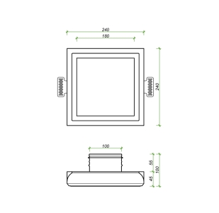 Диффузор под покраску скрытого монтажа SECRET SOFT FRAME 100/90 с приточно-вытяжным вентилятором